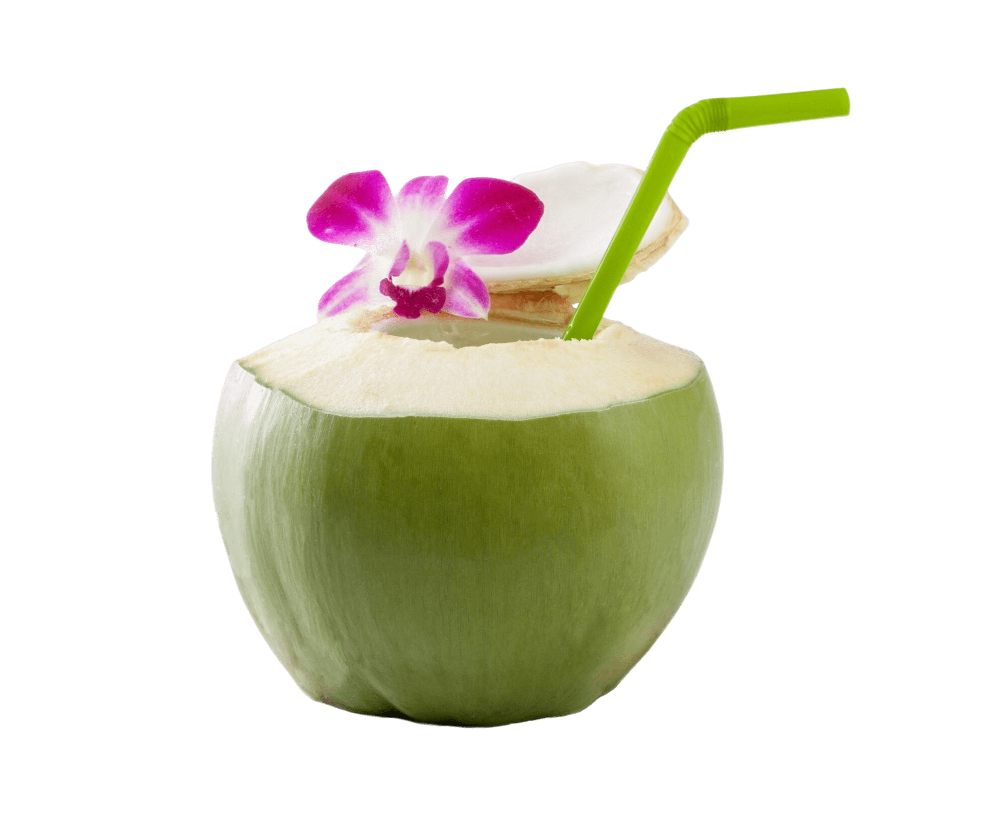 cocos-verdes-paja-beber-aislados
